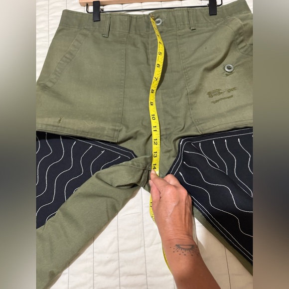 Vintage Army Pants with Embroidered Fleece Embellishments - Picture 7 of 8